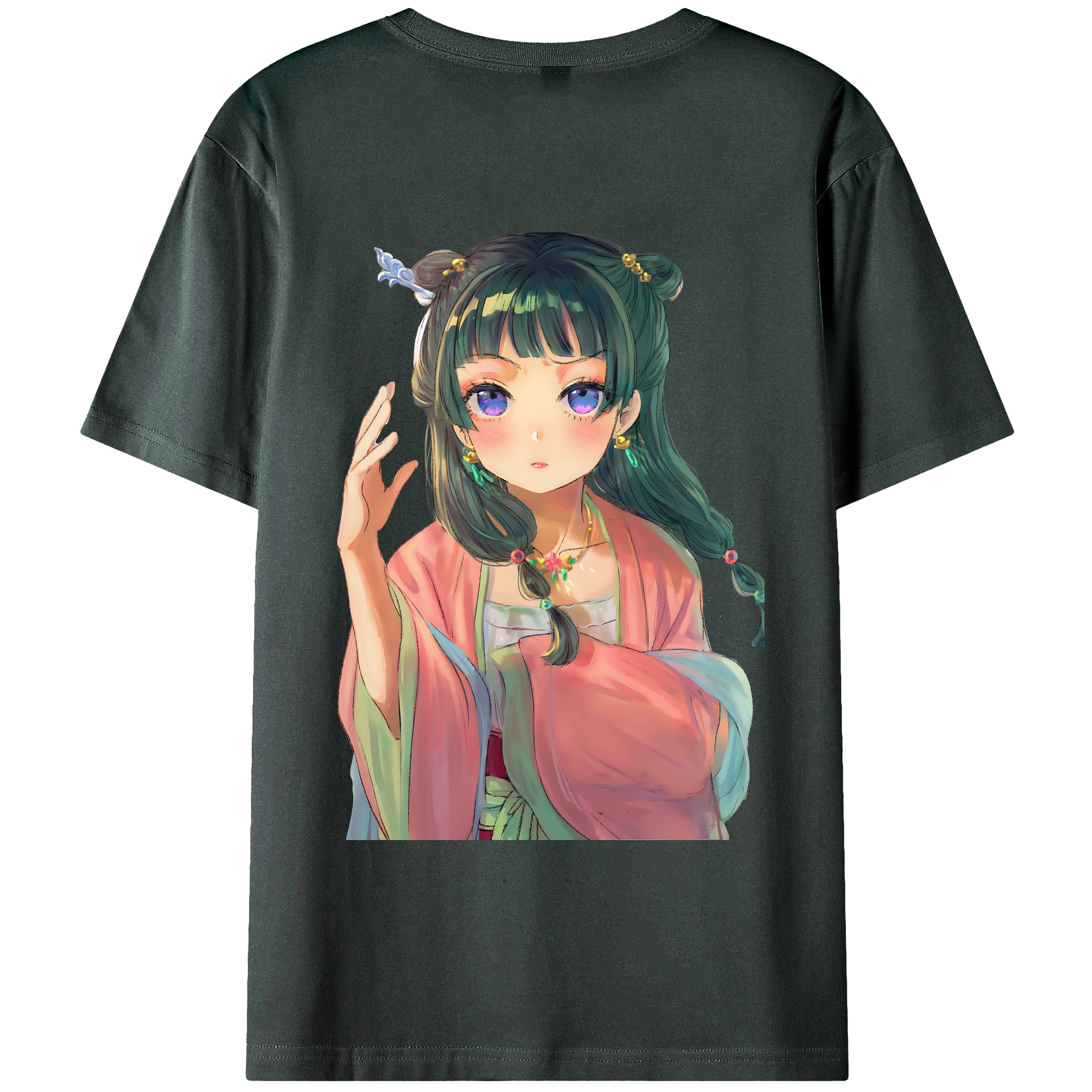 （画像用） 薬屋のひとりごと The Apothecary Diaries 綿100％ メンズ半袖Tシャツ（バックプリント） 通気性